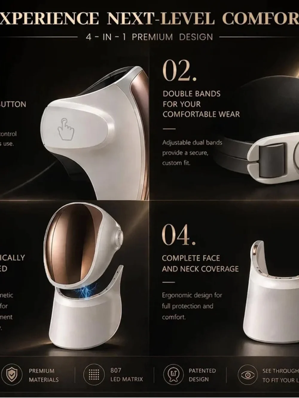 Aphrona Beauty Halo LED Facial Glowing Mask